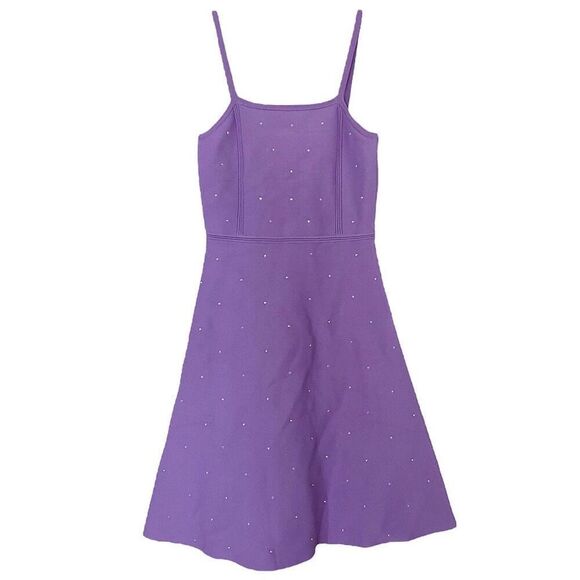 Sandro Elize Purple Rhinestone Embellished A-Line Mini Dress NWT Size 34/US 2 - Picture 2 of 7